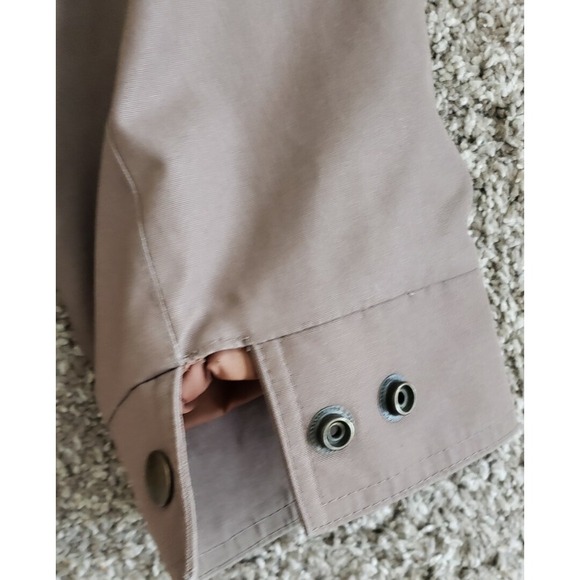 Vtg London Fog mens collard jacket with zip out fur lining pockets 42 Reg Khaki - Picture 4 of 11